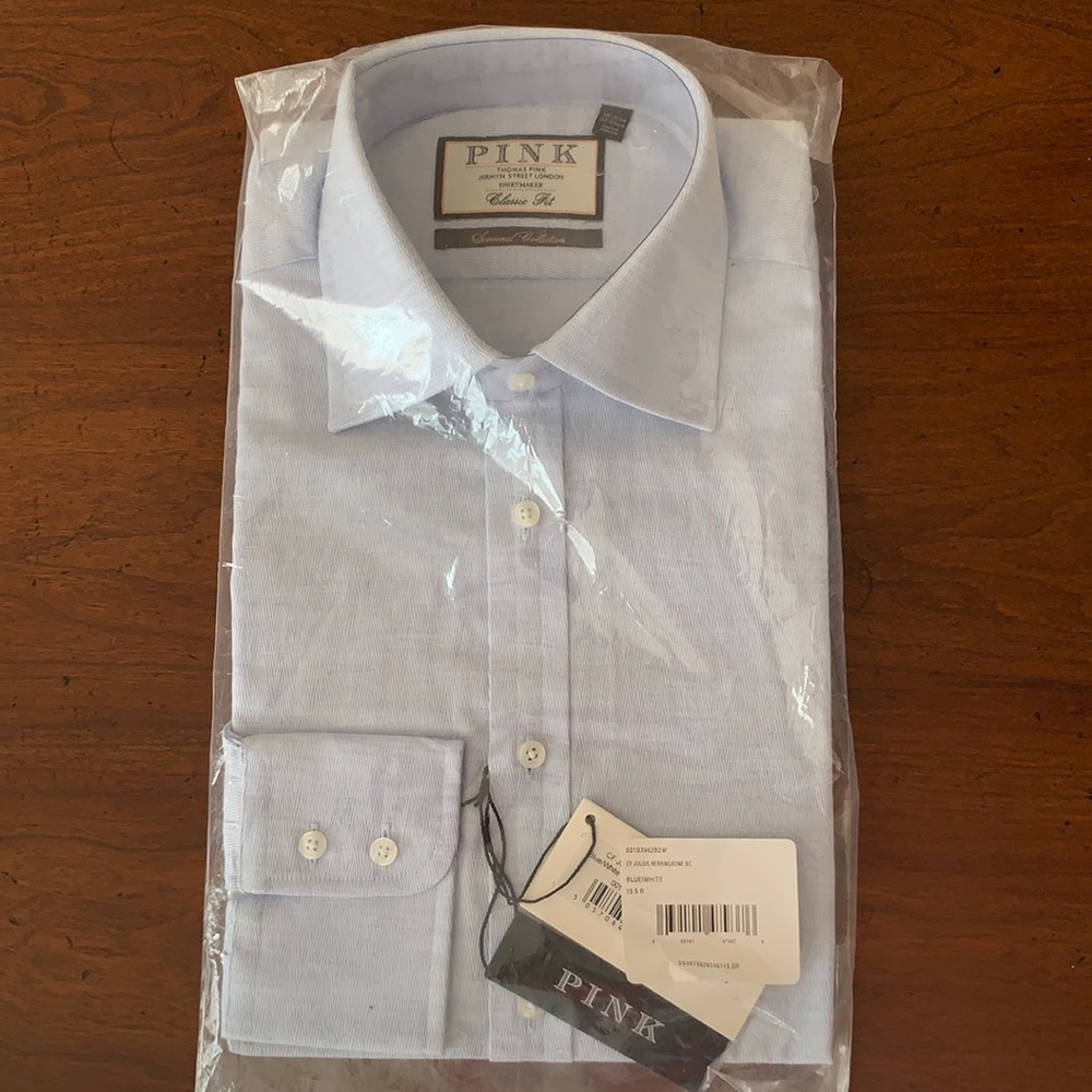 Thomas Pink Julius Herringbone Dress Shirt